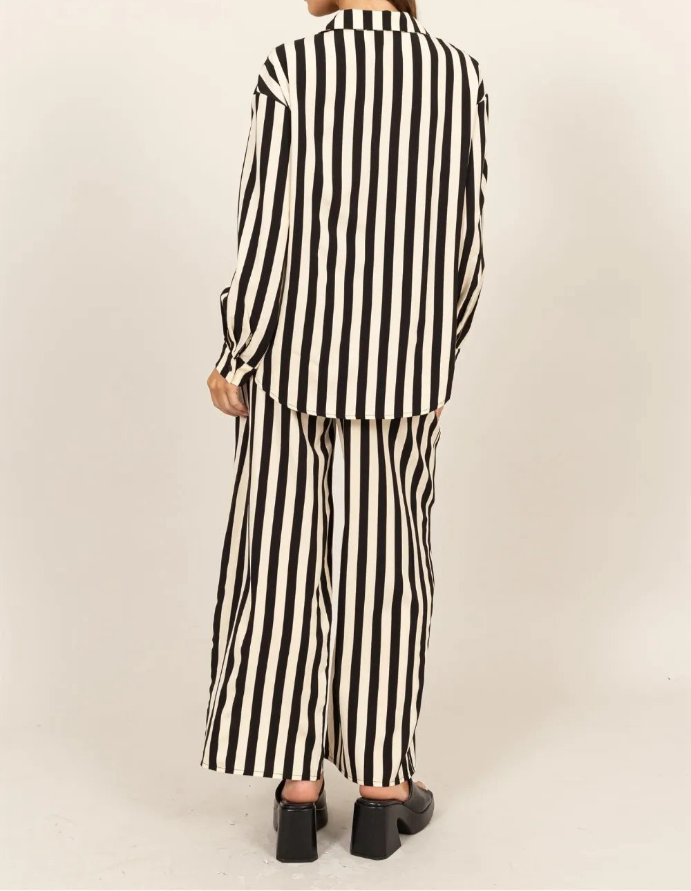 “Amaze” Striped Button Up Shirt and Pants Set