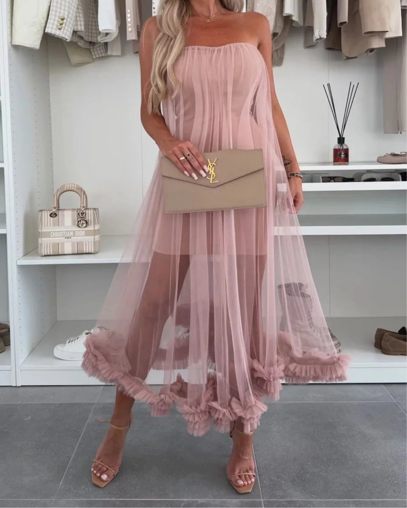 Tulle Tube Maxi Dress