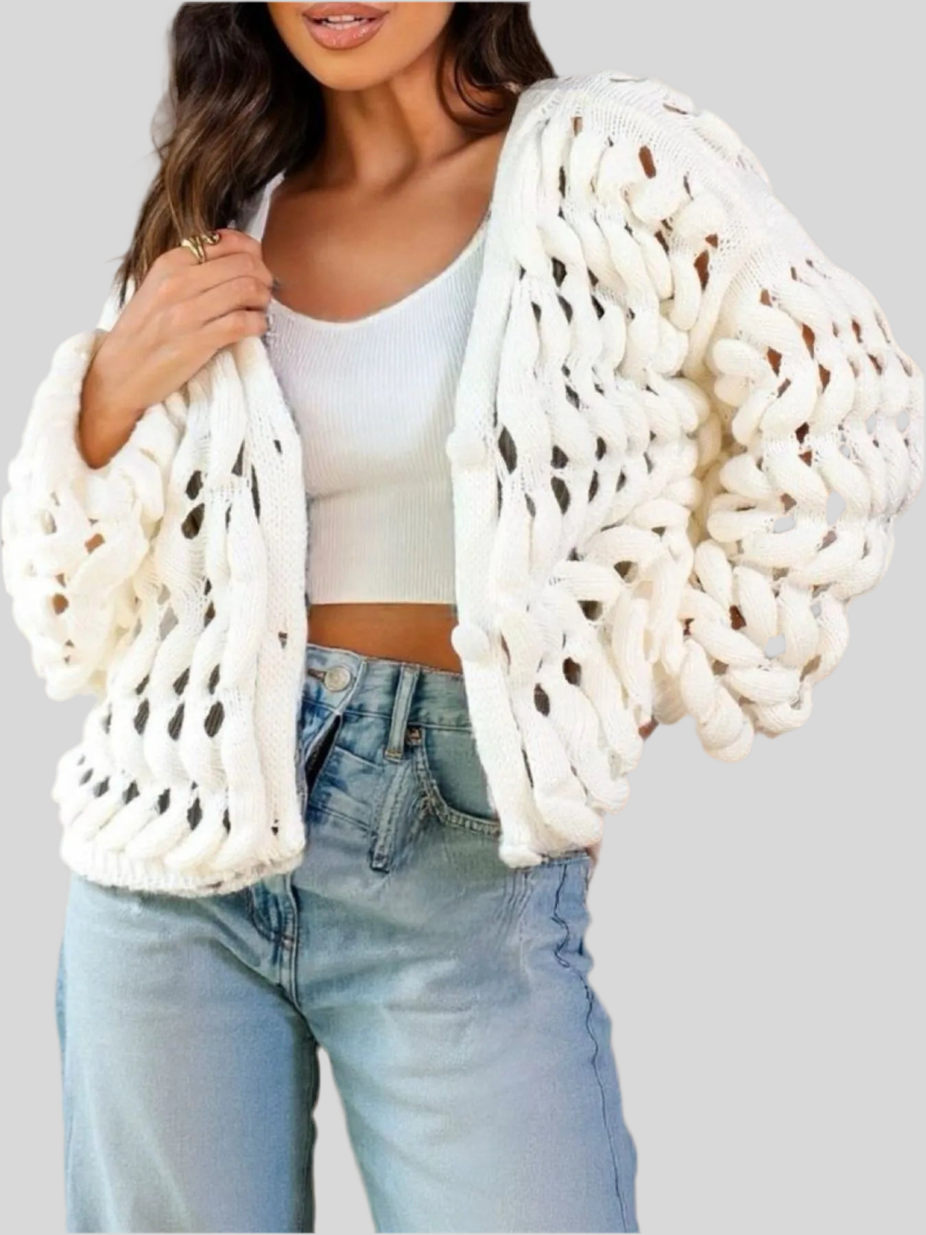 Crochet Button Up Cardigan