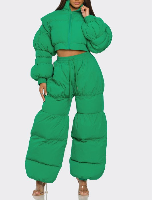 Green Puffy Set