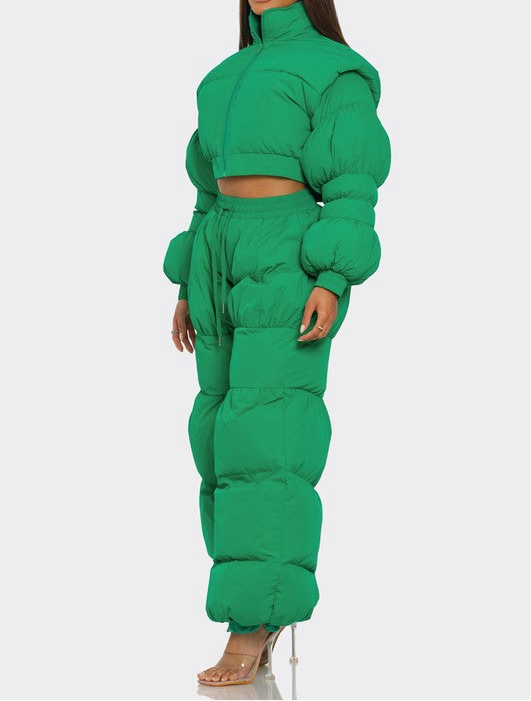 Green Puffy Set