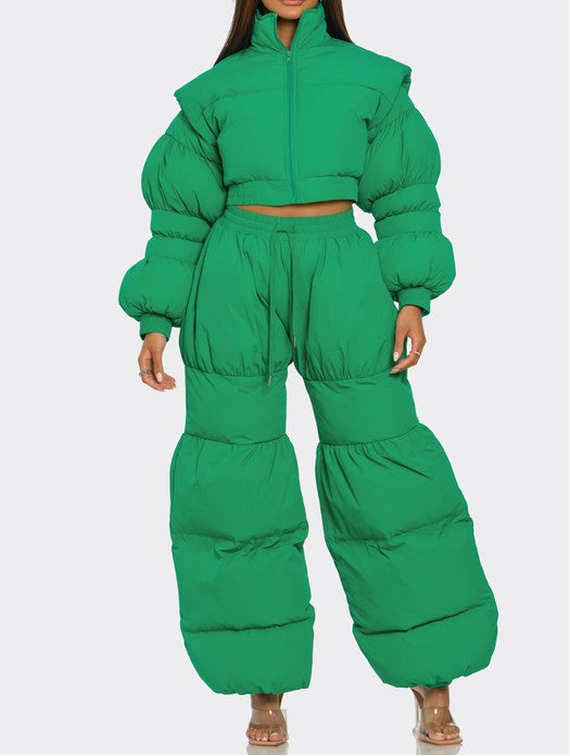 Green Puffy Set