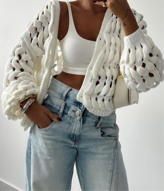 Crochet Button Up Cardigan